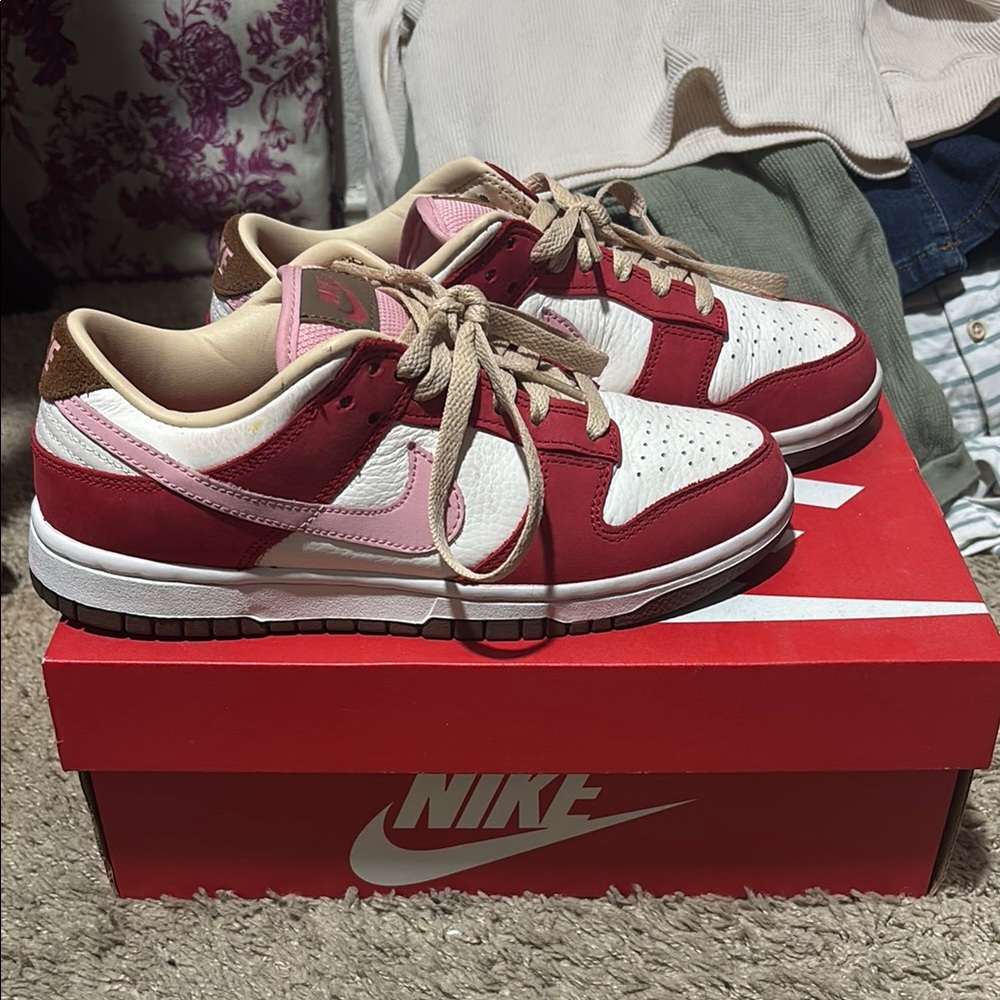 Nike Women’s Low-Top Sneakers in Red, Pink, White and Tan